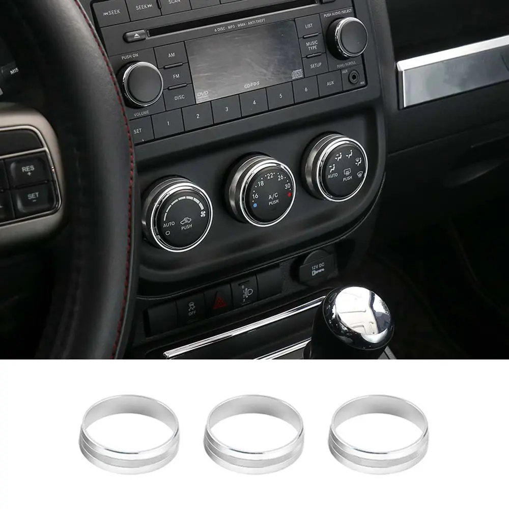 For Jeep Wrangler JK 11-18/ Compass Patriot 10-16 / Liberty 08-12 Air Conditioner Switch Knob Trim Ring - Image 17