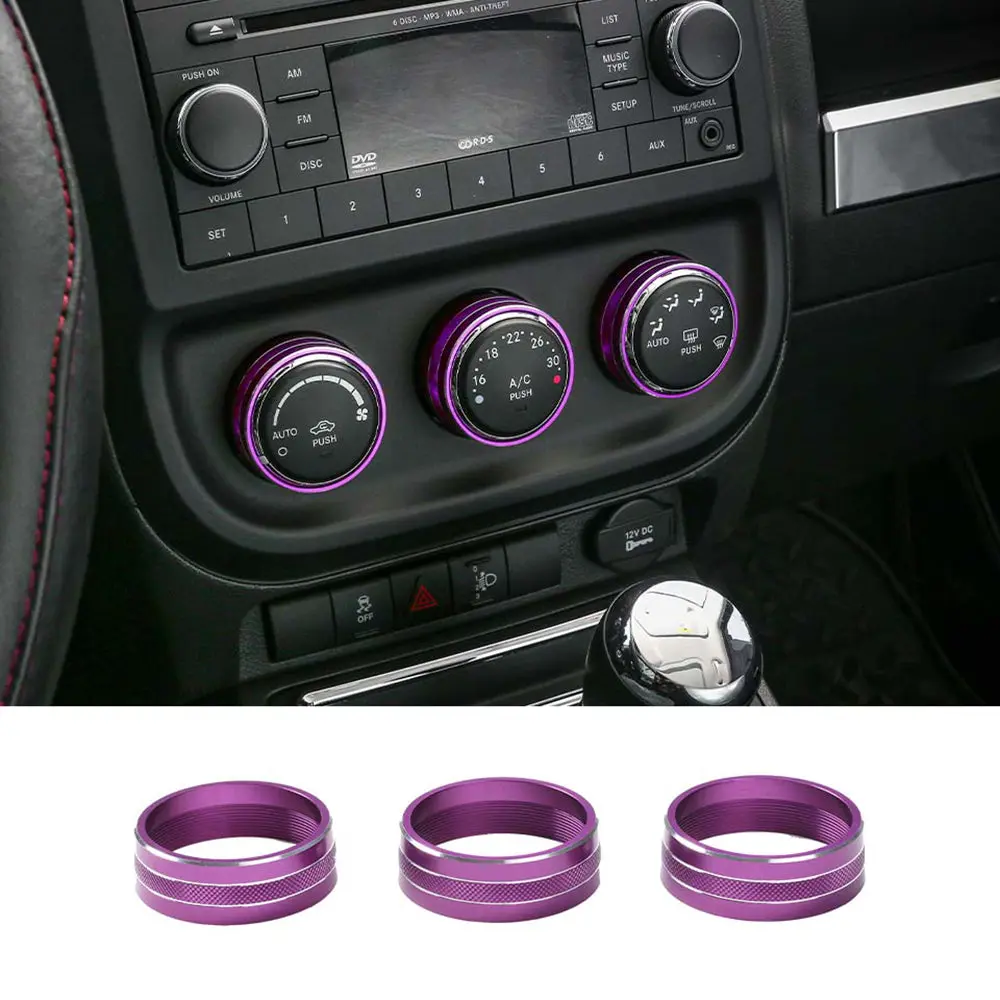 For Jeep Wrangler JK 11-18/ Compass Patriot 10-16 / Liberty 08-12 Air Conditioner Switch Knob Trim Ring - Image 19
