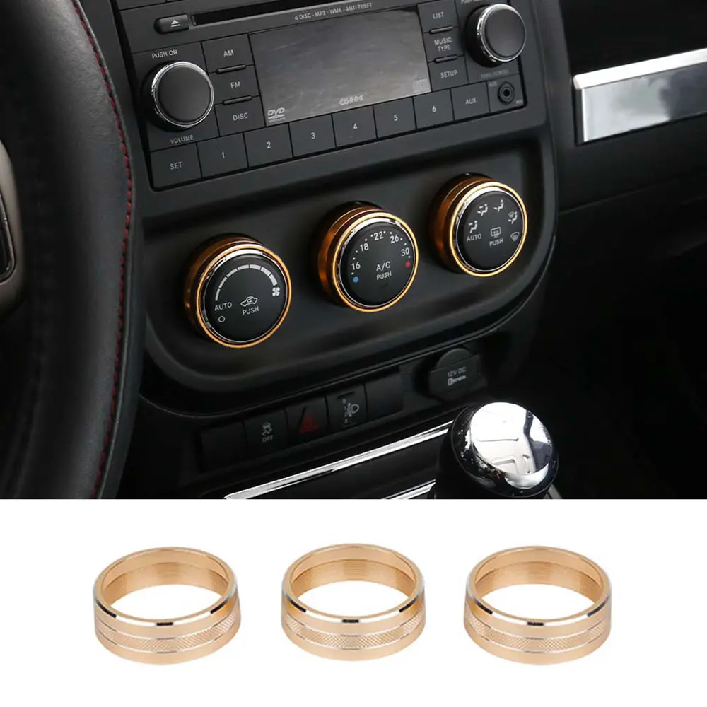For Jeep Wrangler JK 11-18/ Compass Patriot 10-16 / Liberty 08-12 Air Conditioner Switch Knob Trim Ring - Image 20