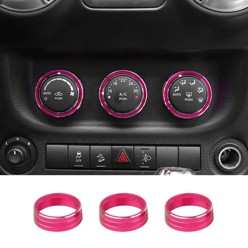 For Jeep Wrangler JK 11-18/ Compass Patriot 10-16 / Liberty 08-12 Air Conditioner Switch Knob Trim Ring - Image 21