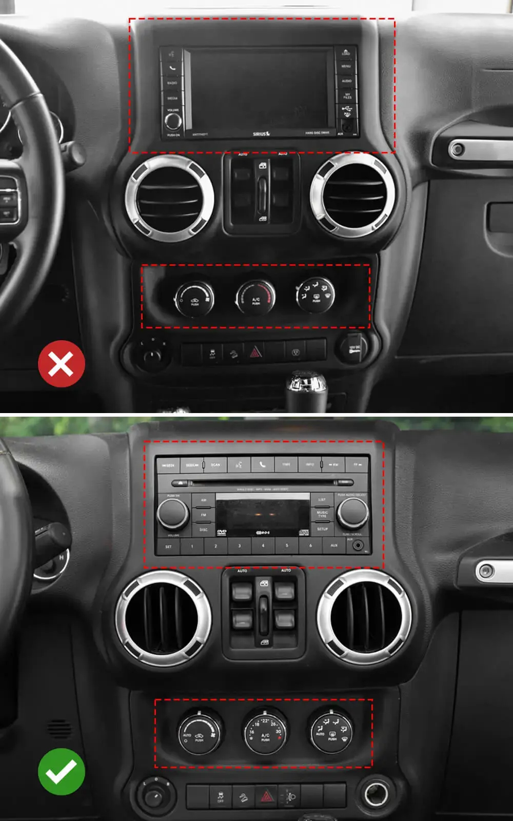 For Jeep Wrangler JK 11-18/ Compass Patriot 10-16 / Liberty 08-12 Air Conditioner Switch Knob Trim Ring - Image 3
