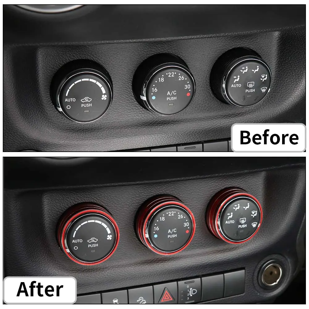 For Jeep Wrangler JK 11-18/ Compass Patriot 10-16 / Liberty 08-12 Air Conditioner Switch Knob Trim Ring - Image 4