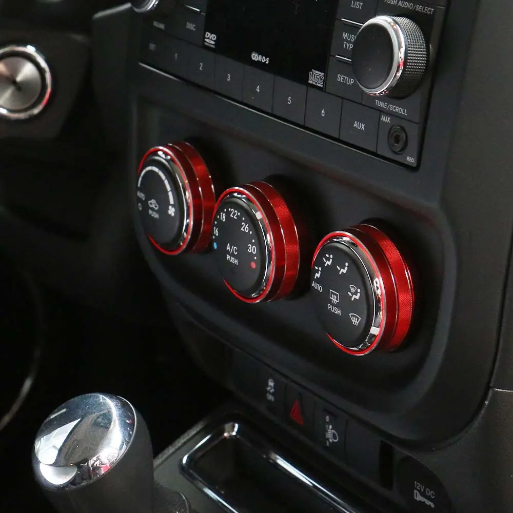 For Jeep Wrangler JK 11-18/ Compass Patriot 10-16 / Liberty 08-12 Air Conditioner Switch Knob Trim Ring - Image 5
