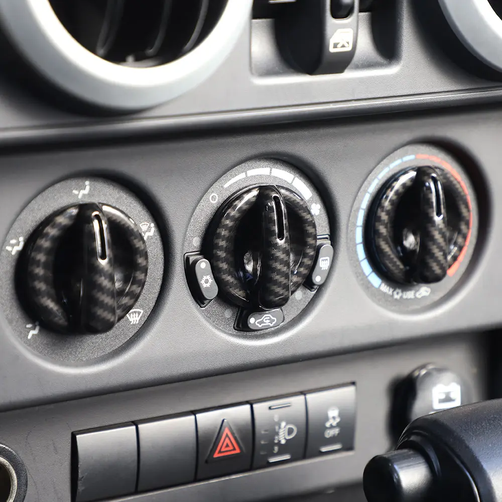 For 2007-2010 Jeep Wrangler JK JKU Air Conditioning Switch Knob Cover Trim - Image 6