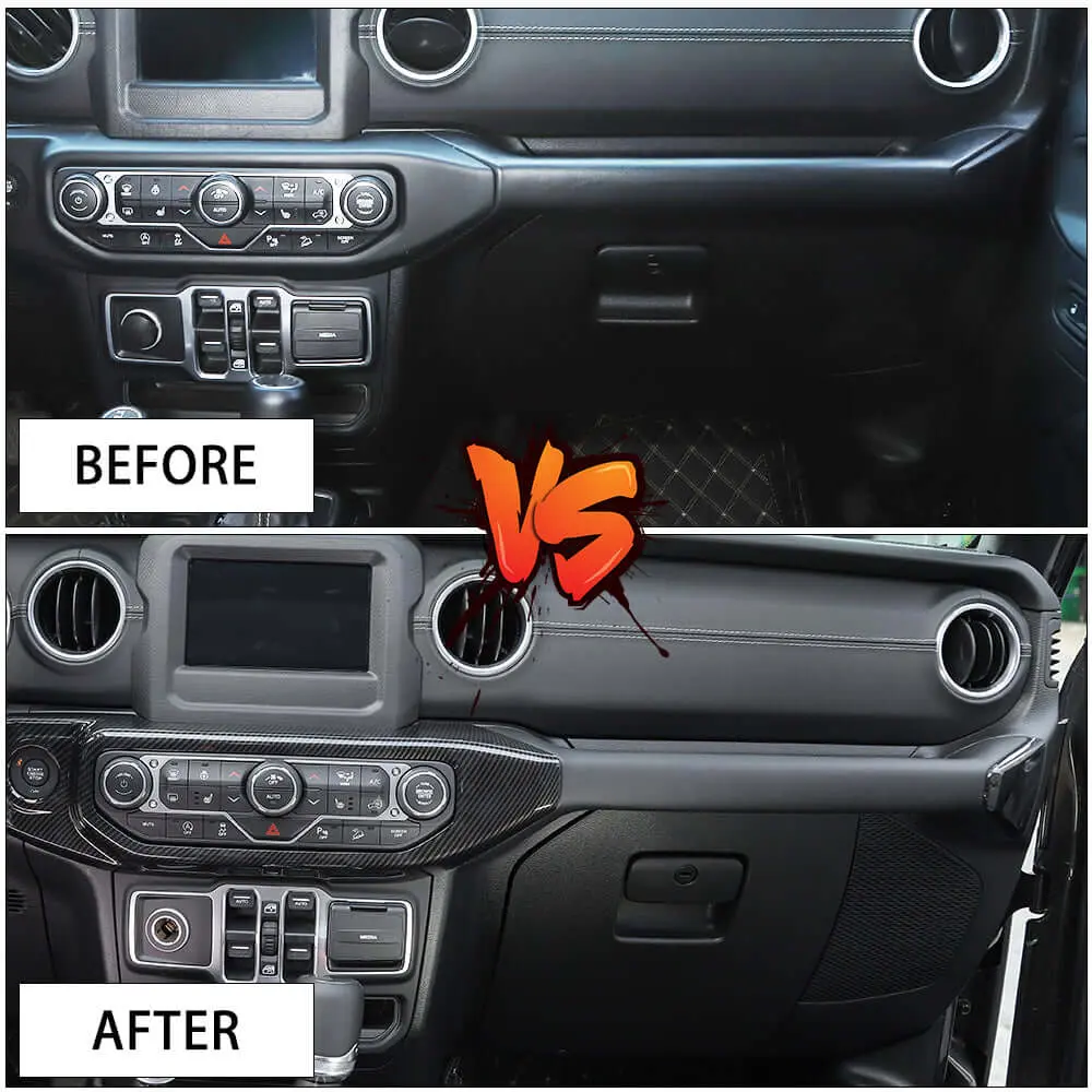 For 2018–2023 Jeep Wrangler JL & Gladiator JT Air Conditioning Switch Panel Cover Trim – Interior Accent - Image 2