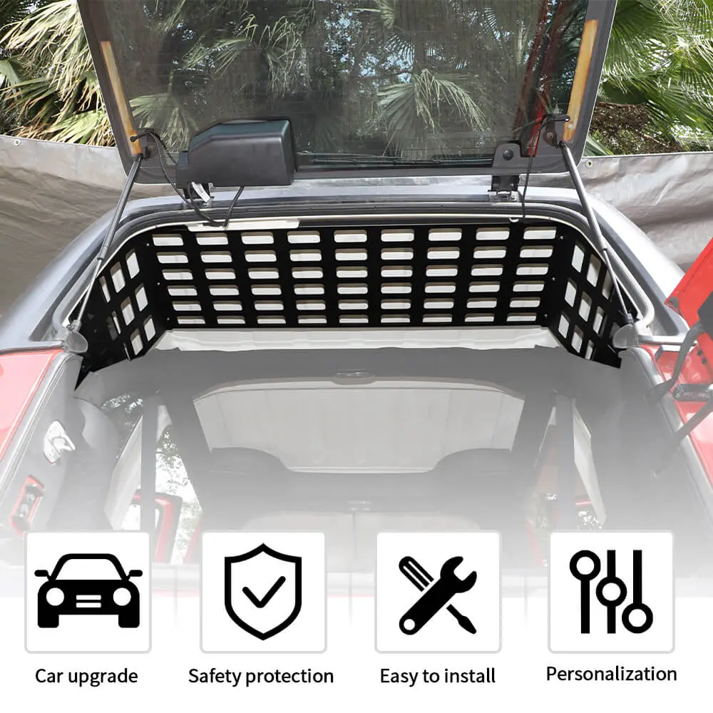 For 2007-18 Jeep Wrangler JKU 4Door Aluminum Alloy Car Rear Trunk Side Storage Hanging Expand Rack - Image 4