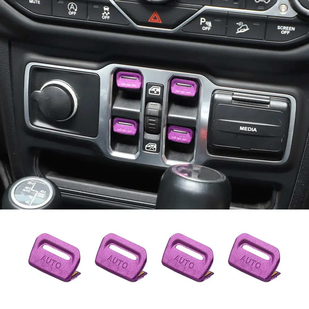 For 2018+ Jeep Wrangler JL JLU & Gladiator JT Aluminum Alloy Window Switch Button Cover Trim - Power Window Control Accent - Image 15