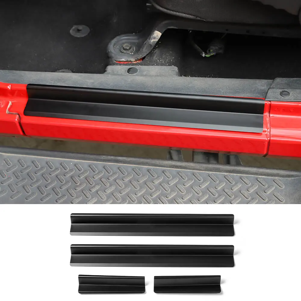 For 2007-2018 Jeep Wrangler JK JKU Aluminum Door Sill Plate Threshold Entry Guards Trim Cover Strip