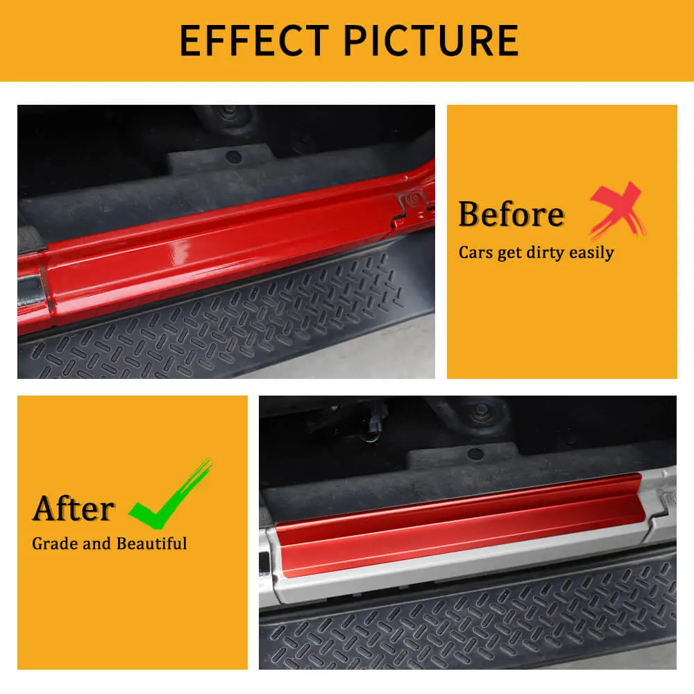 For 2007-2018 Jeep Wrangler JK JKU Aluminum Door Sill Plate Threshold Entry Guards Trim Cover Strip - Image 2