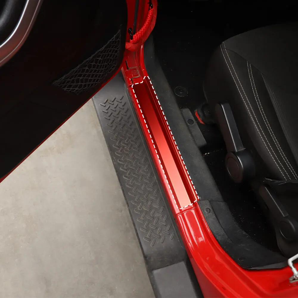 For 2007-2018 Jeep Wrangler JK JKU Aluminum Door Sill Plate Threshold Entry Guards Trim Cover Strip - Image 4