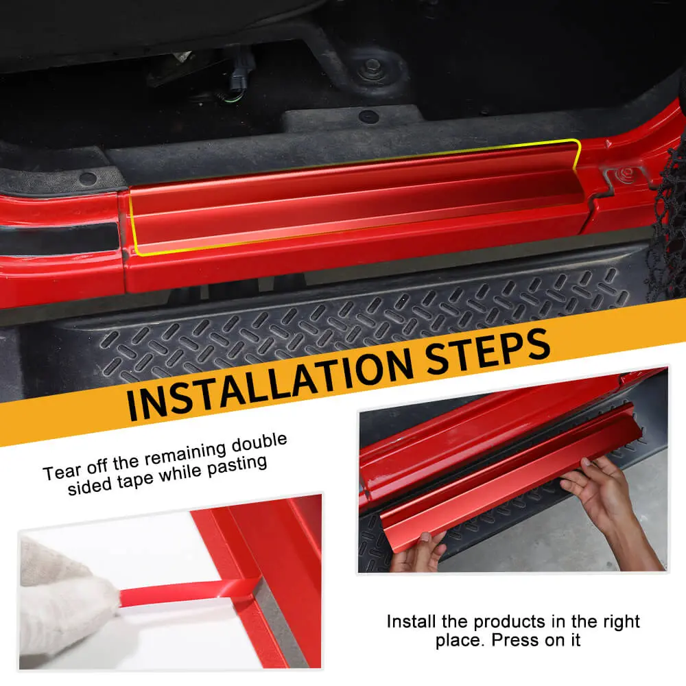 For 2007-2018 Jeep Wrangler JK JKU Aluminum Door Sill Plate Threshold Entry Guards Trim Cover Strip - Image 5