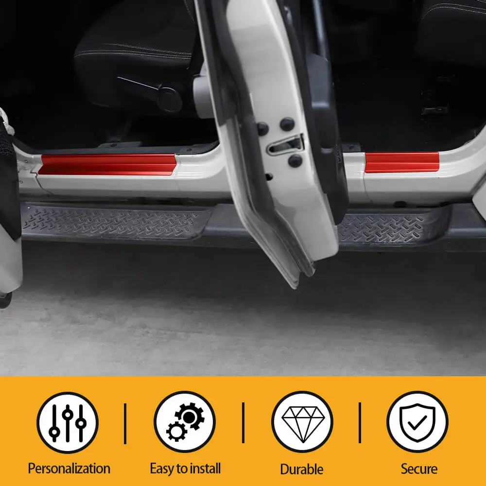 For 2007-2018 Jeep Wrangler JK JKU Aluminum Door Sill Plate Threshold Entry Guards Trim Cover Strip - Image 7