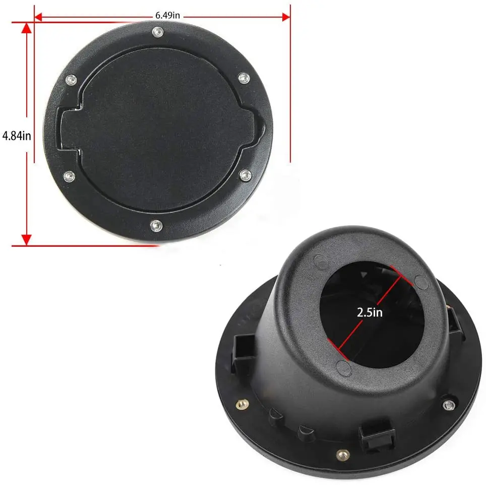 For 2007-2018 Jeep Wrangler JK JKU Gas Cap Fuel Filler Door Cover (Black) - Image 6