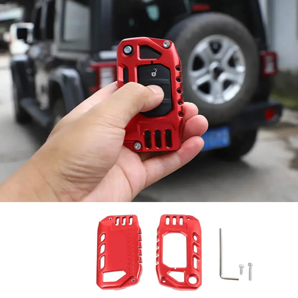 For 2018+ Jeep Wrangler JL JLU, Gladiator JT Aluminum Key Fob Cover Case