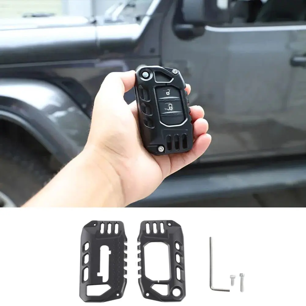 For 2018+ Jeep Wrangler JL JLU, Gladiator JT Aluminum Key Fob Cover Case - Image 10