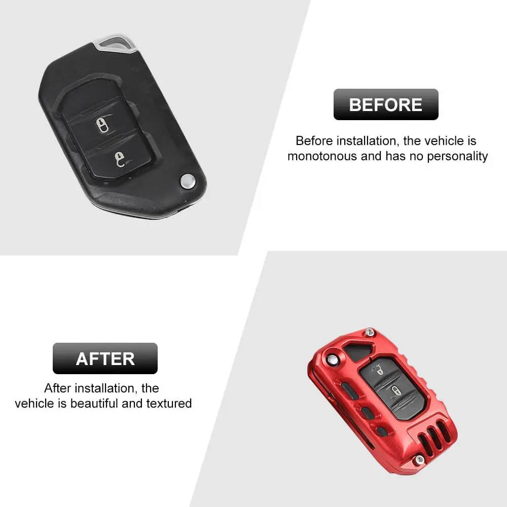 For 2018+ Jeep Wrangler JL JLU, Gladiator JT Aluminum Key Fob Cover Case - Image 2