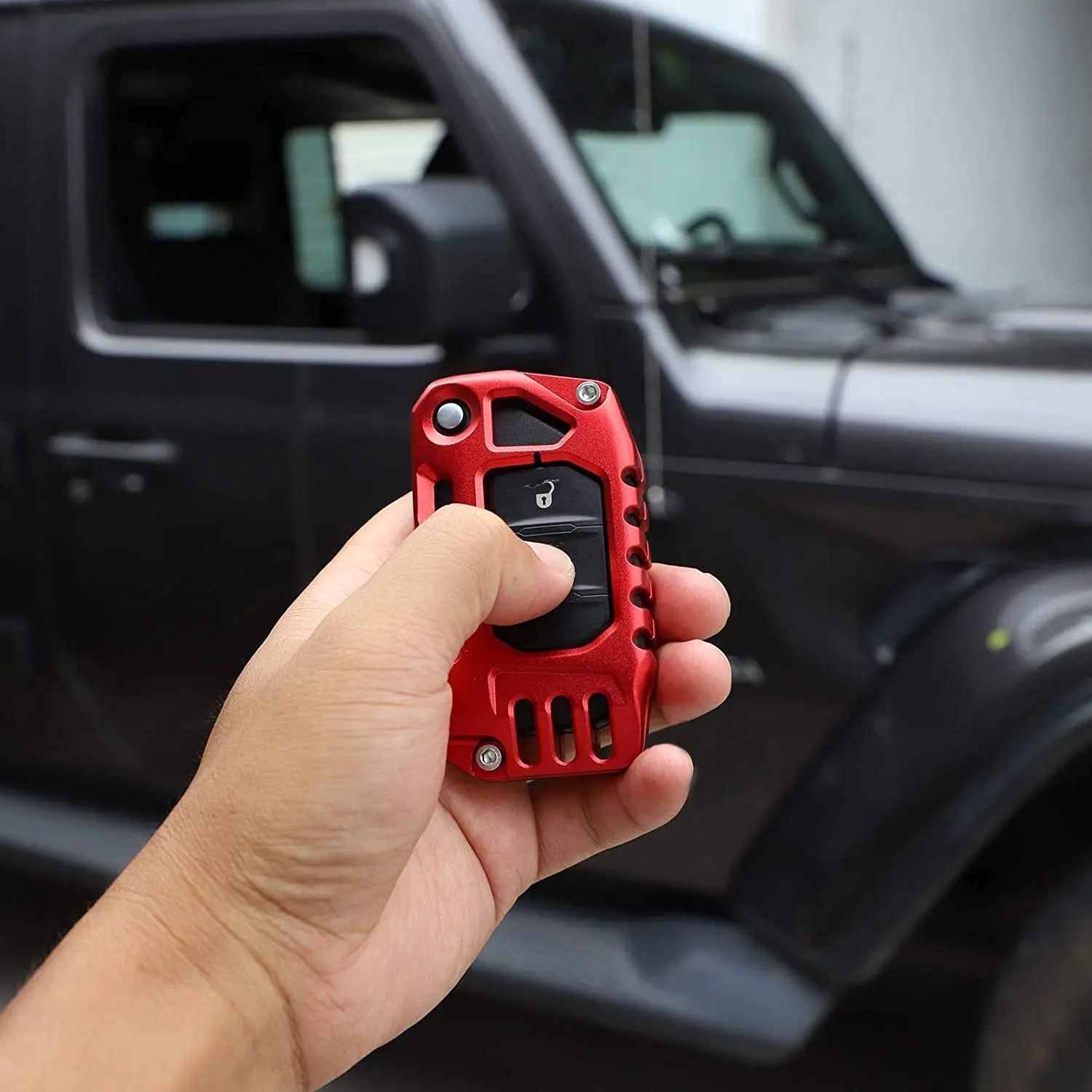 For 2018+ Jeep Wrangler JL JLU, Gladiator JT Aluminum Key Fob Cover Case - Image 3