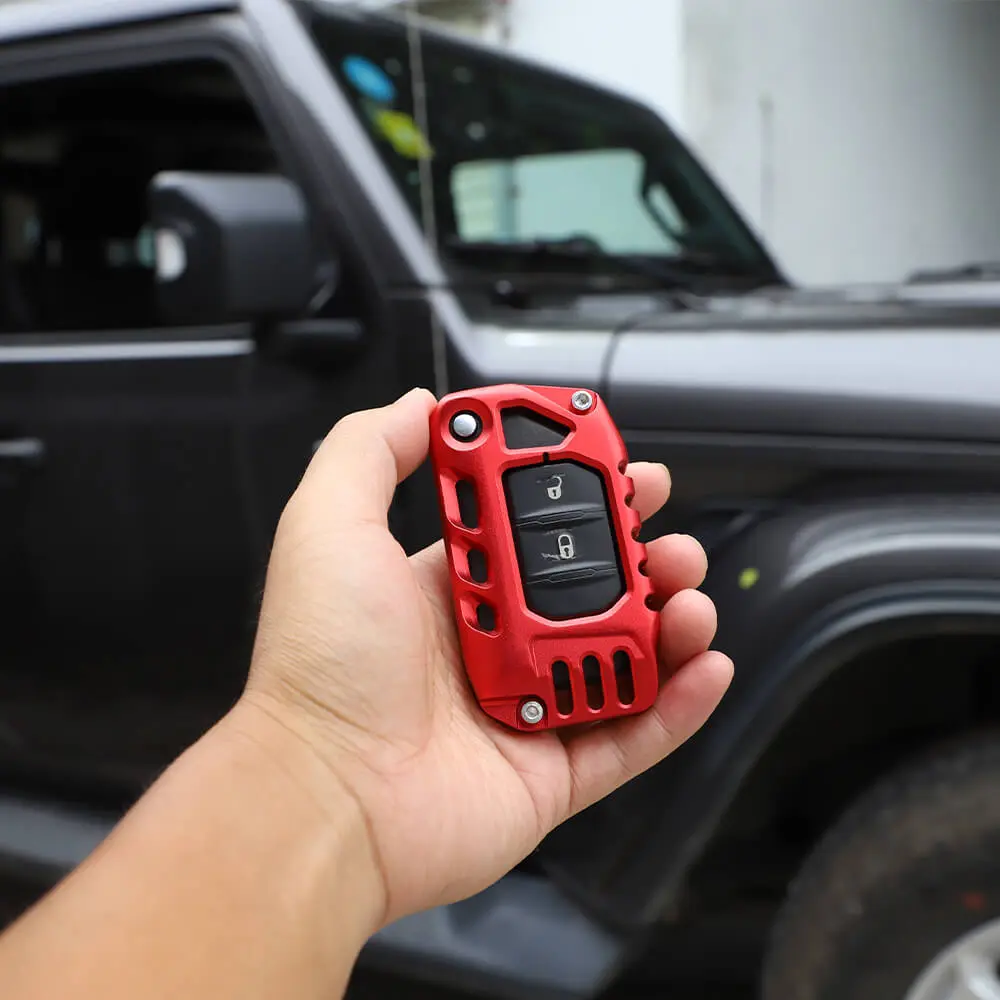 For 2018+ Jeep Wrangler JL JLU, Gladiator JT Aluminum Key Fob Cover Case - Image 4
