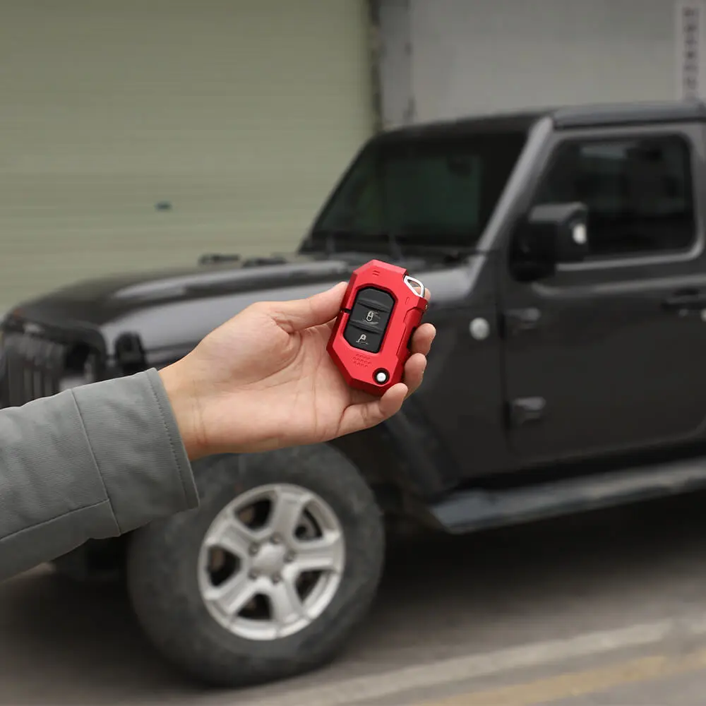For 2018+ Jeep Wrangler JL & Gladiator JT Aluminum Key Fob Cover Case Protector Shell Trim - Image 2