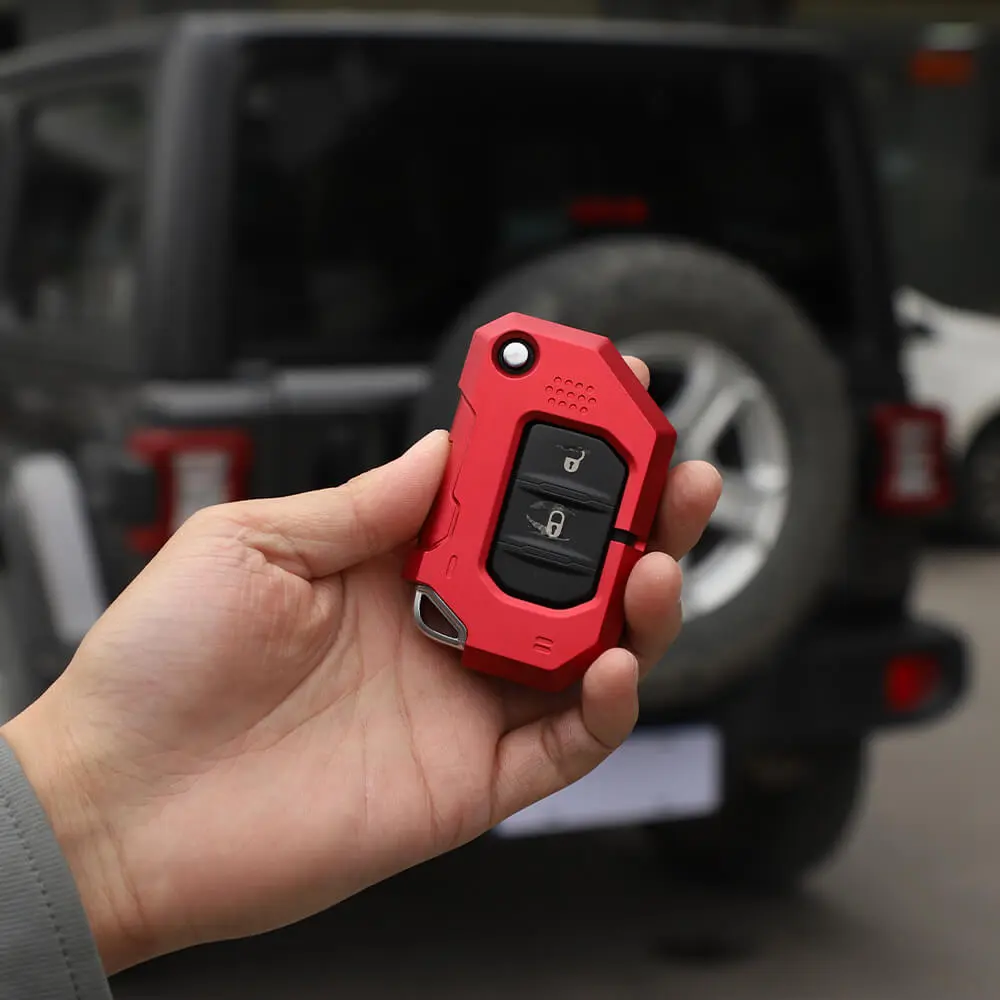 For 2018+ Jeep Wrangler JL & Gladiator JT Aluminum Key Fob Cover Case Protector Shell Trim - Image 3