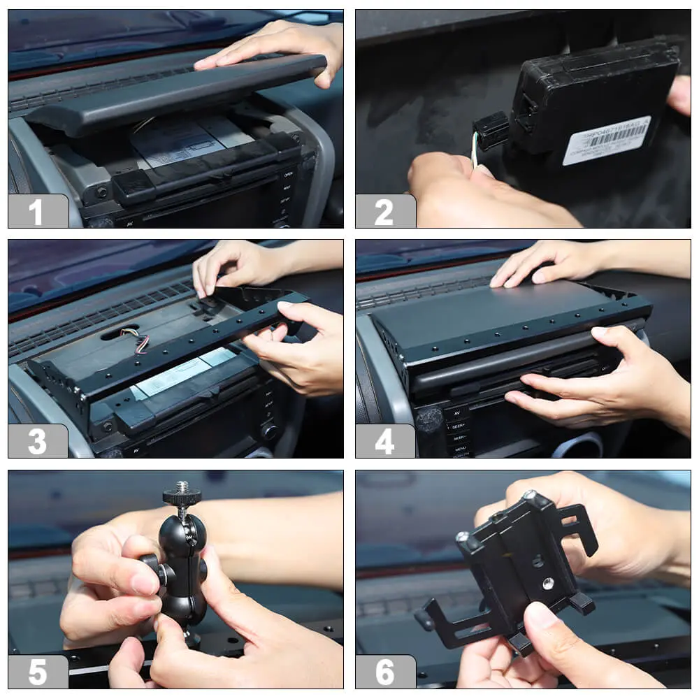 For 2007-2010 Jeep Wrangler JK JKU Black Aluminum Multi-function Mobile Phone Holder Mount Stand - Image 5