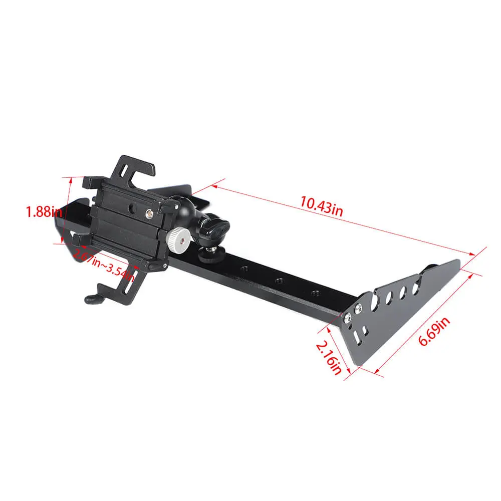 For 2007-2010 Jeep Wrangler JK JKU Black Aluminum Multi-function Mobile Phone Holder Mount Stand - Image 8
