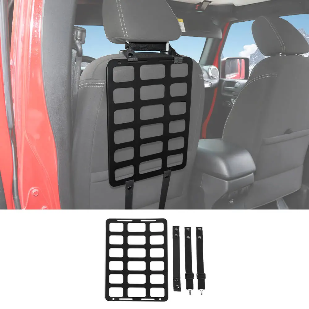 For Jeep Wrangler CJ YJ JK JL JT Aluminum Seat Back Backrest Storage Board Rack Luggage Holder