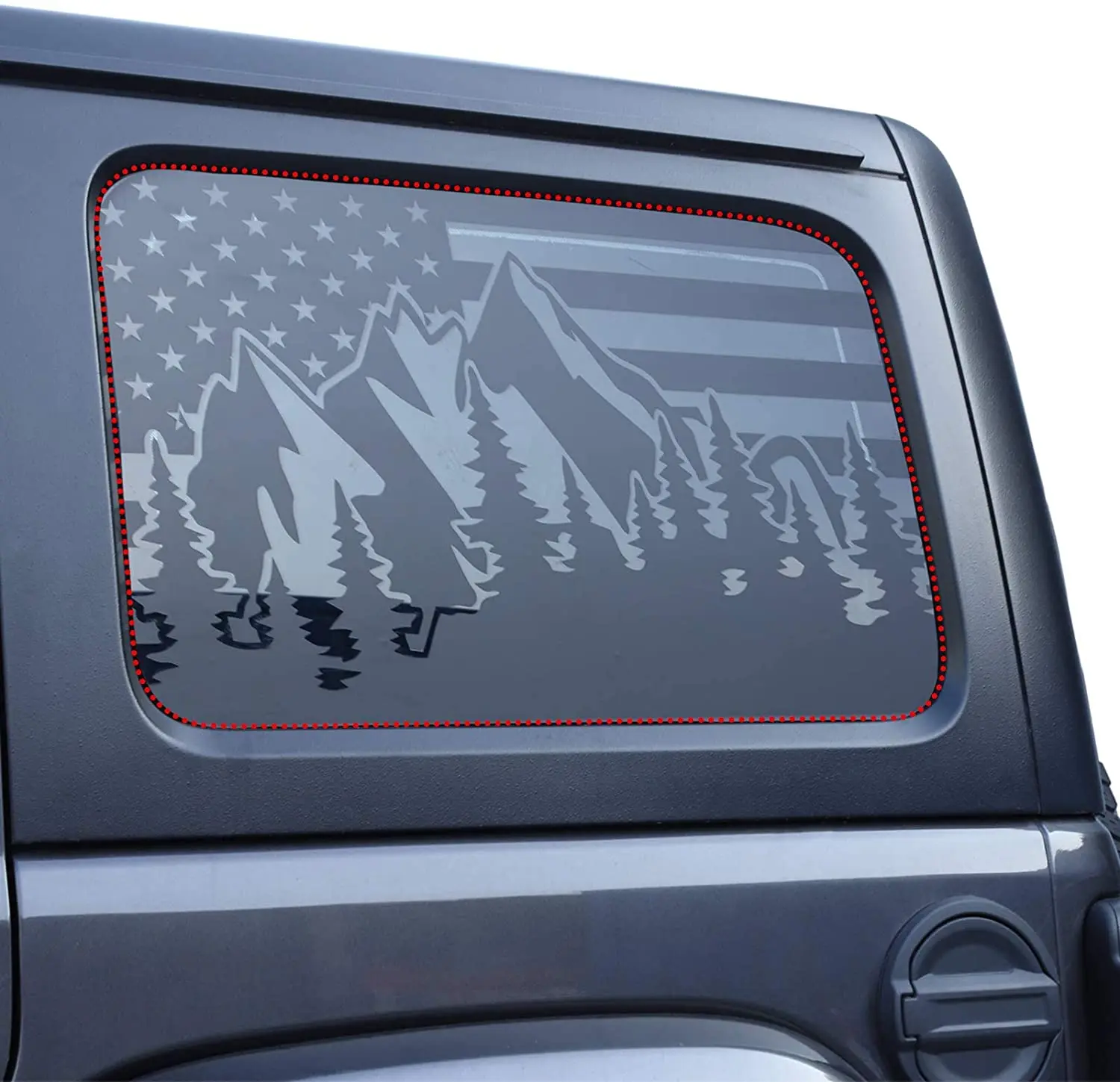 For 2018+ Jeep Wrangler JLU 4 Door Rear Window Stickers American Flag Decals - Image 5