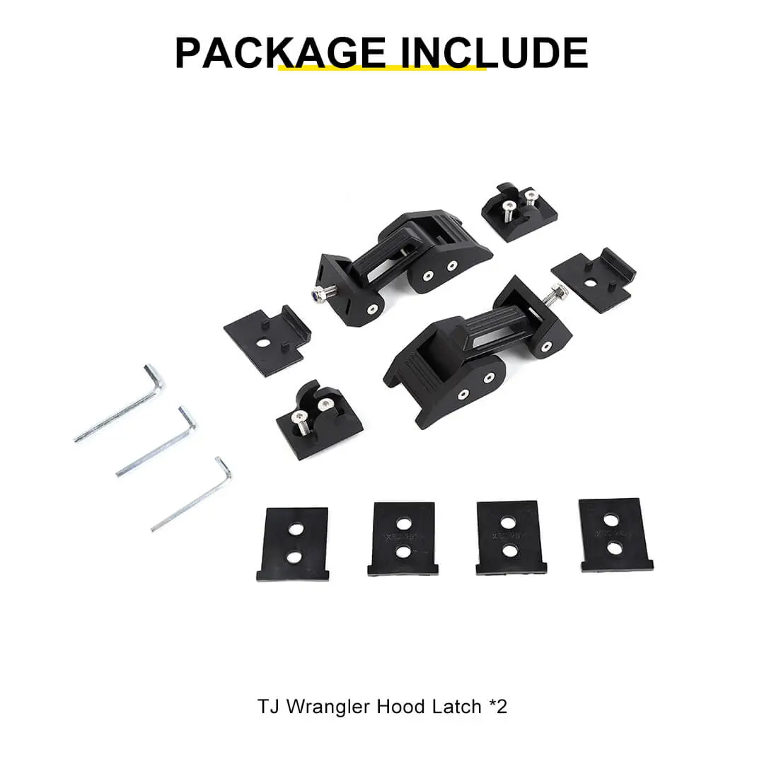 For 1997-2006 Jeep Wrangler TJ Hood Latches Catch Cover American Flag Black - Image 13