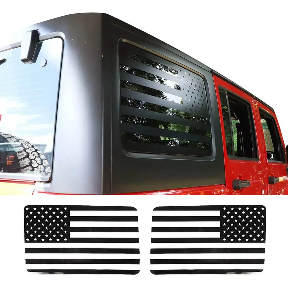 For 2011-2018 Jeep Wrangler JKU Rear Window Sticker Decal , American Flag