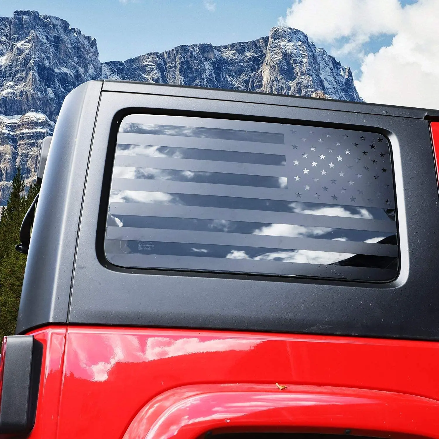 For 2011-2018 Jeep Wrangler JKU Rear Window Sticker Decal , American Flag - Image 6