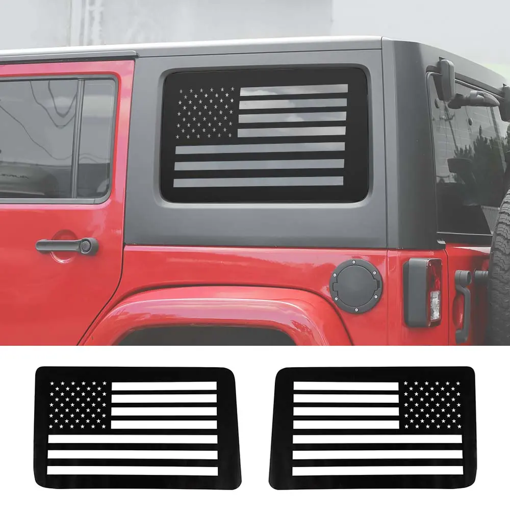 For 2011-2018 Jeep Wrangler JKU Rear Window Sticker Decal , American Flag - Image 9