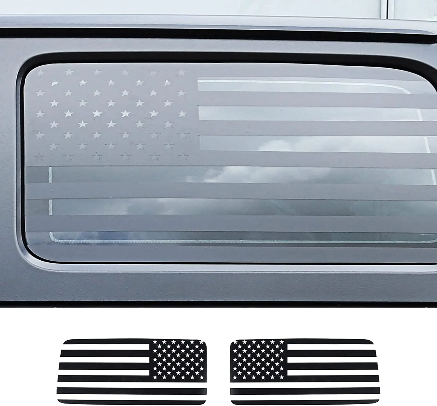 For 2018+ Jeep Wrangler JL 2 Door  American Flag Window Decals Vinyl Rear Window Stickers