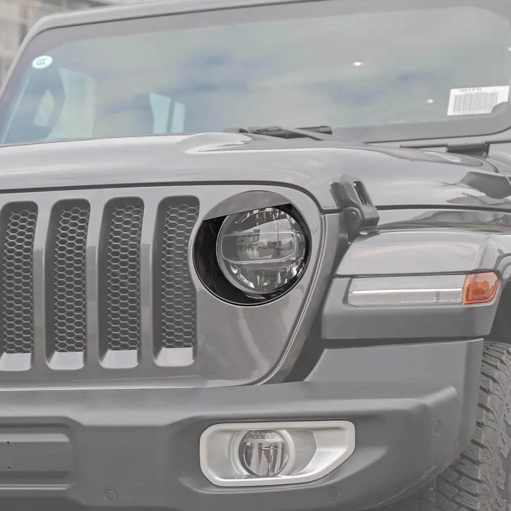 For 2018-2023 Jeep Wrangler JL Gladiator JT Sport Angry Eyes Front Headlight Bezels Trim - Image 3