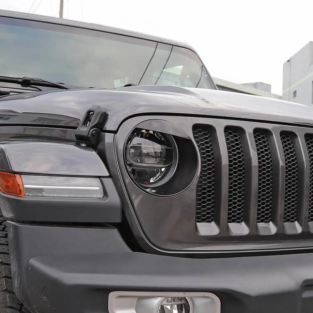 For 2018-2023 Jeep Wrangler JL Gladiator JT Sport Angry Eyes Front Headlight Bezels Trim - Image 4