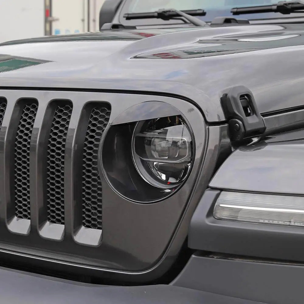 For 2018-2023 Jeep Wrangler JL Gladiator JT Sport Angry Eyes Front Headlight Bezels Trim - Image 5