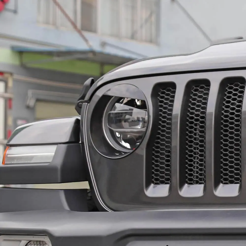 For 2018-2023 Jeep Wrangler JL Gladiator JT Sport Angry Eyes Front Headlight Bezels Trim - Image 6
