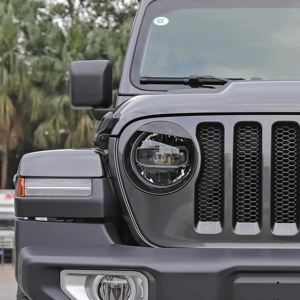 For 2018-2023 Jeep Wrangler JL Gladiator JT Sport Angry Eyes Front Headlight Bezels Trim - Image 7