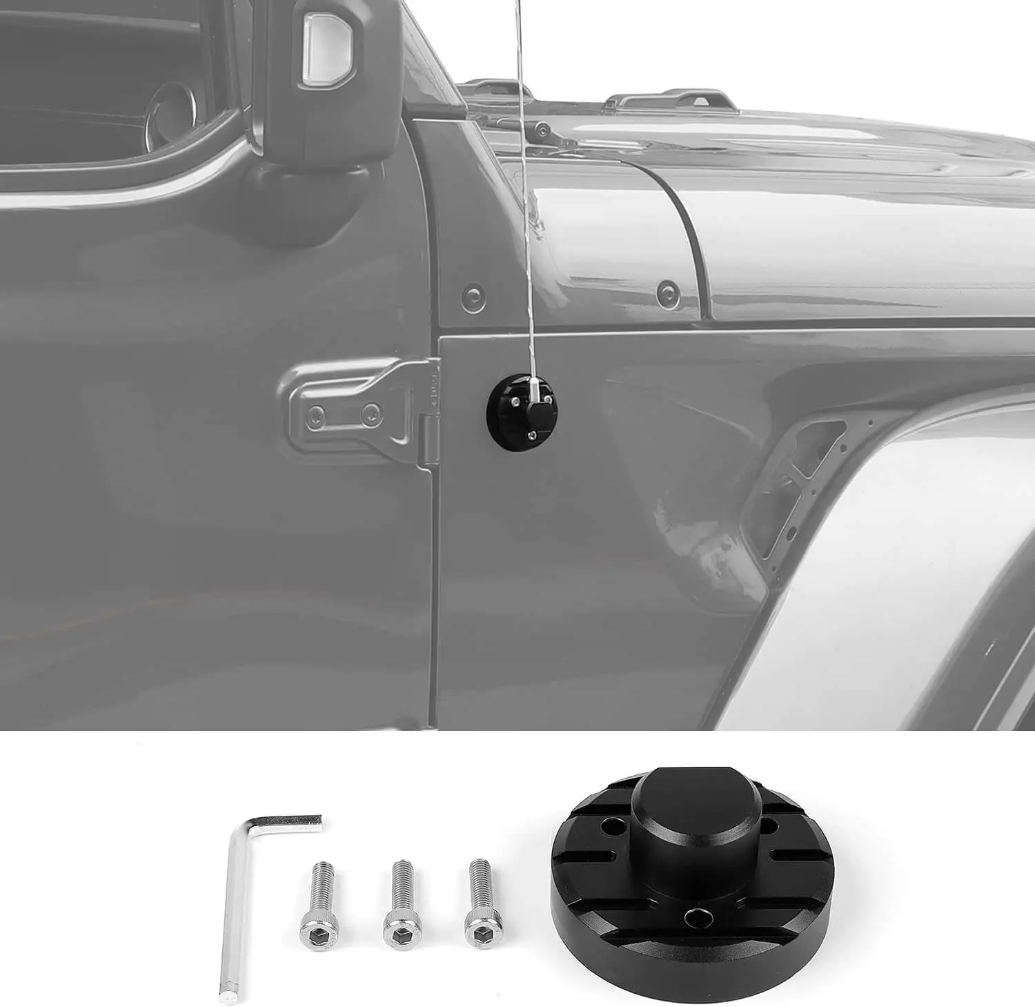 For 2007-2023 Jeep Wrangler JL JK JT Antenna Base Trim Replacement AM FM Adapter - Image 7