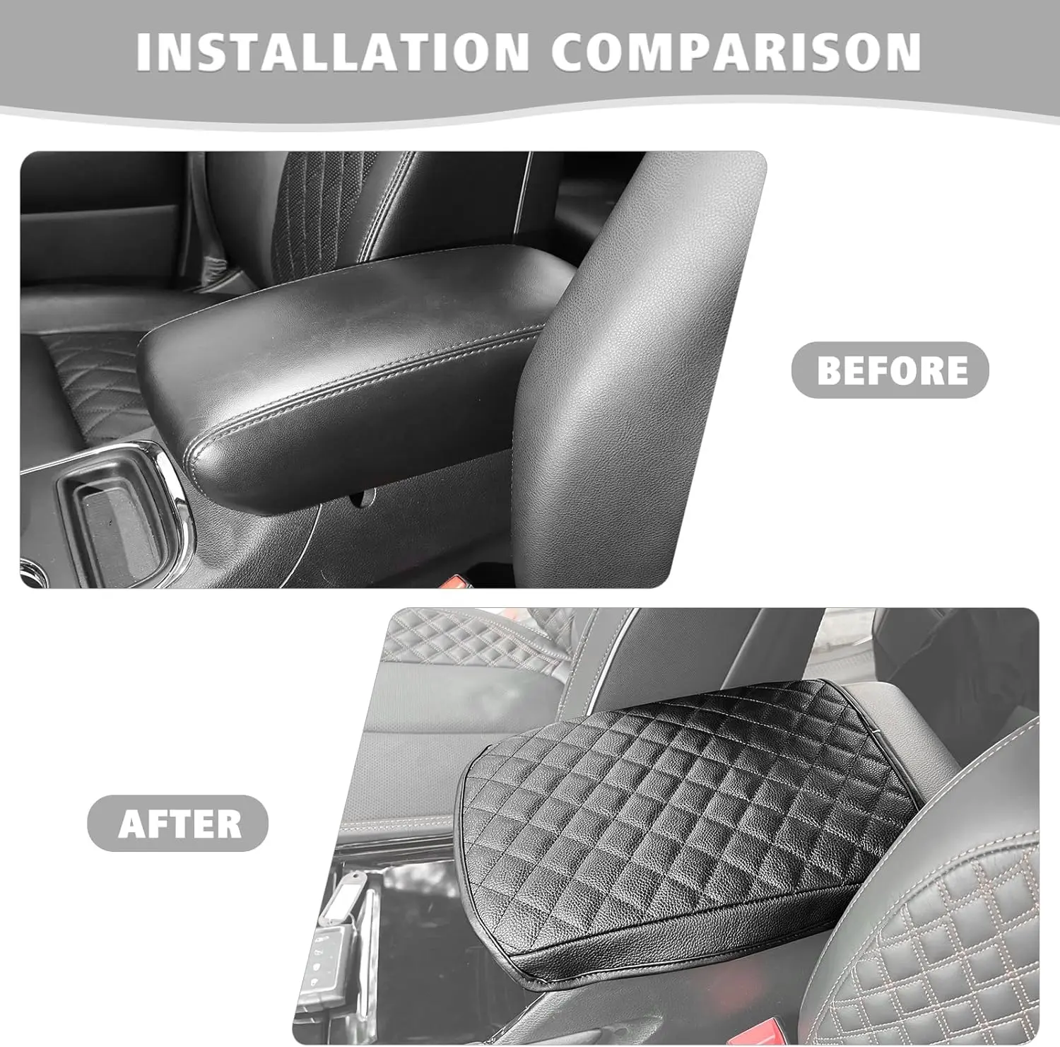For 2022+ Jeep Grand Cherokee Center Console Armrest Pad Cover – Leather Protective Lid Cover - Image 2