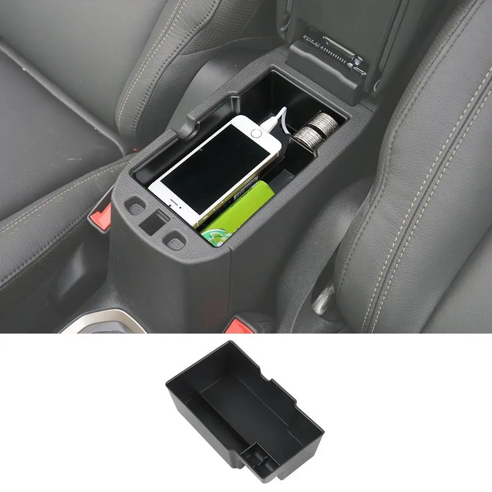 For 2015+ Jeep Renegade Armrest Storage Tray Center Console Storage Box Organizer Black