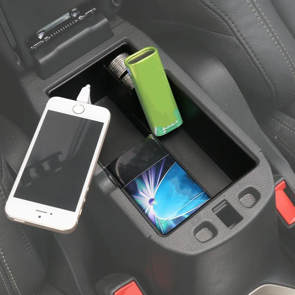 For 2015+ Jeep Renegade Armrest Storage Tray Center Console Storage Box Organizer Black - Image 4