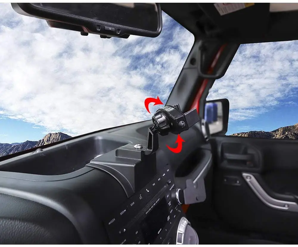 For 2011-2018 Jeep Wrangler JK JKU Automotive Dashboard Car Windshield Cell Phone Holder Mounting Kit - Image 5