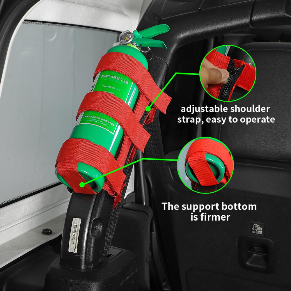 For Jeep Wrangler JL JT JK TJ CJ YJ Bandage Roll Bar Fire Extinguisher Holder Zipper Style Large - Image 4