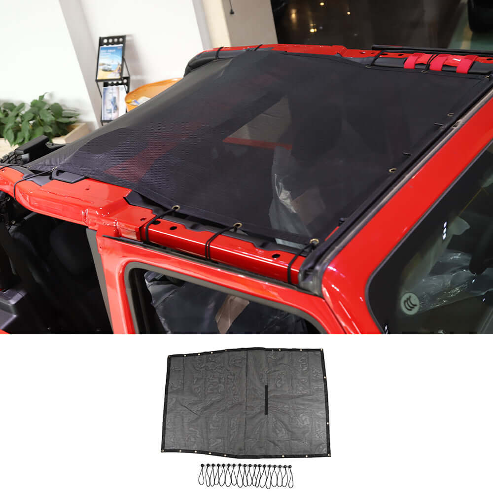 For 2018+ Jeep Wrangler JL JLU 2 Door Bikini Mesh Shade Top Cover UV Protection Full Length Long & Short Size