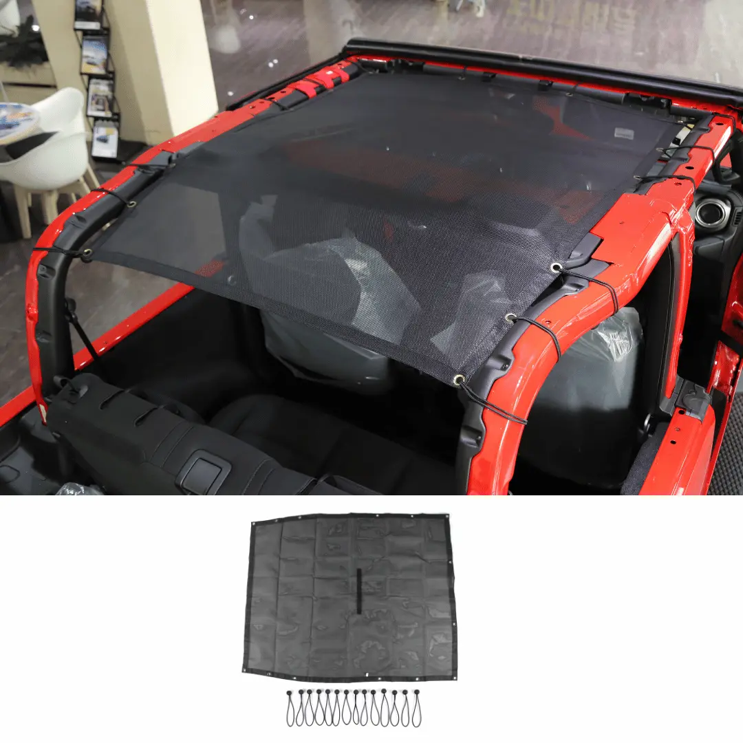 For 2018+ Jeep Wrangler JL JLU 2 Door Bikini Mesh Shade Top Cover UV Protection Full Length Long & Short Size - Image 10