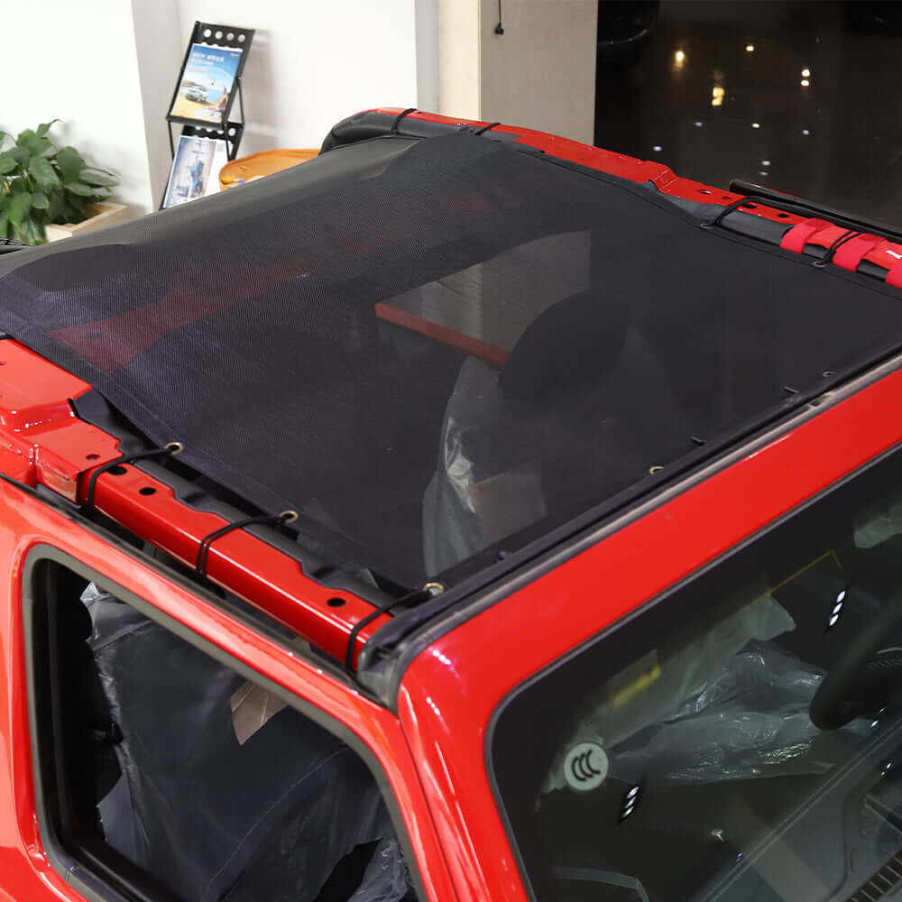 For 2018+ Jeep Wrangler JL JLU 2 Door Bikini Mesh Shade Top Cover UV Protection Full Length Long & Short Size - Image 2