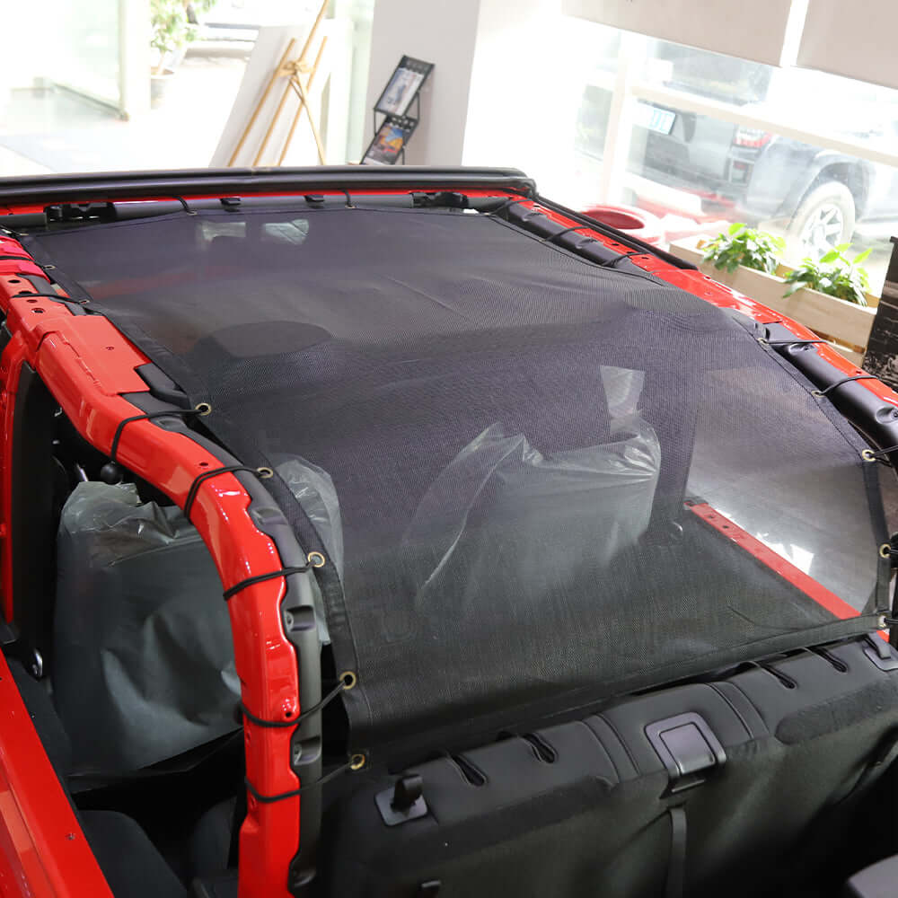 For 2018+ Jeep Wrangler JL JLU 2 Door Bikini Mesh Shade Top Cover UV Protection Full Length Long & Short Size - Image 3