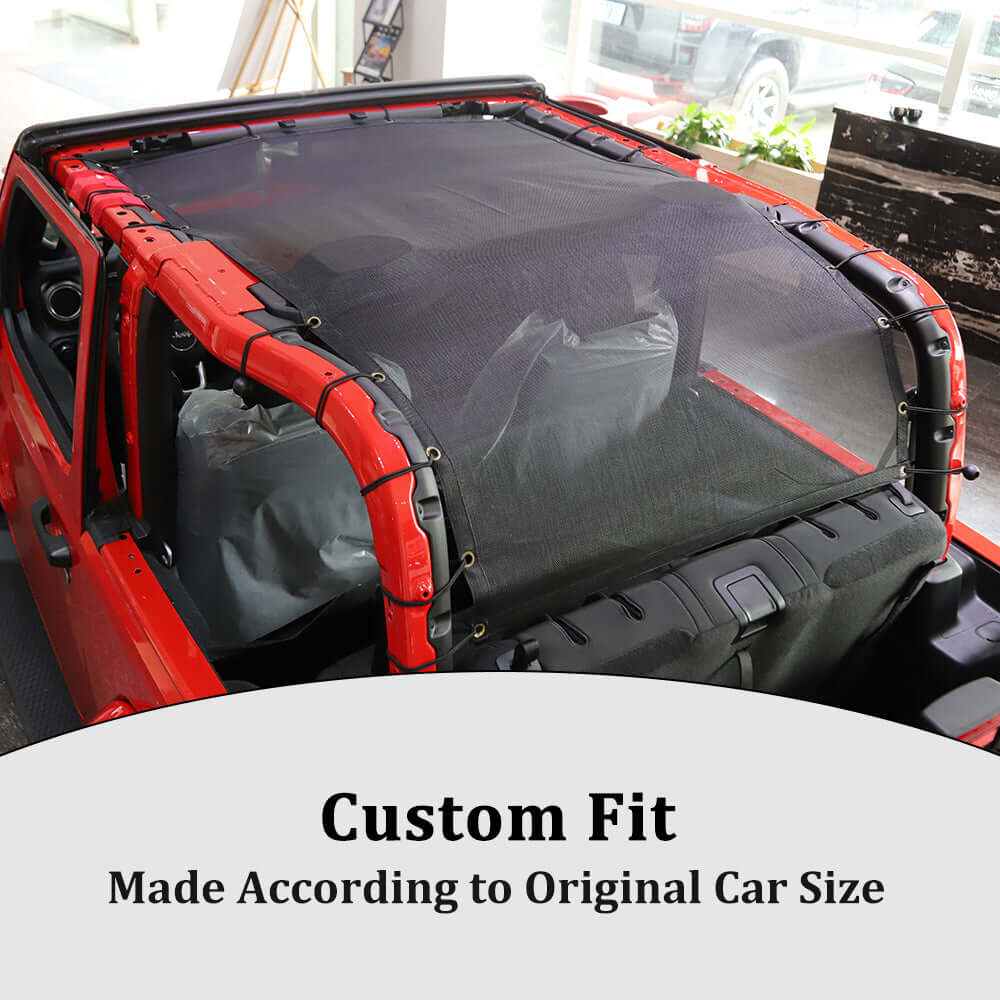 For 2018+ Jeep Wrangler JL JLU 2 Door Bikini Mesh Shade Top Cover UV Protection Full Length Long & Short Size - Image 5