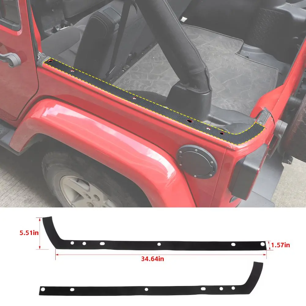 For 2011-2018 Jeep Wrangler JK 4Door Car Roof Mounting Hole Pad Cover Black